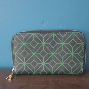 Geometric Green and Blue Wallet